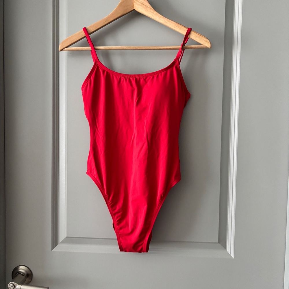 NWT Andie “The Laguna” Red Spaghetti Strap Bodysuit